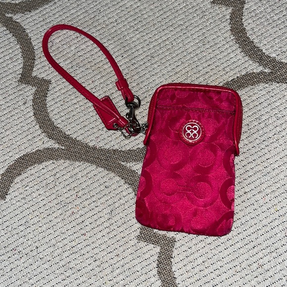 Coach Accessories - Coach pink wristlet wallet